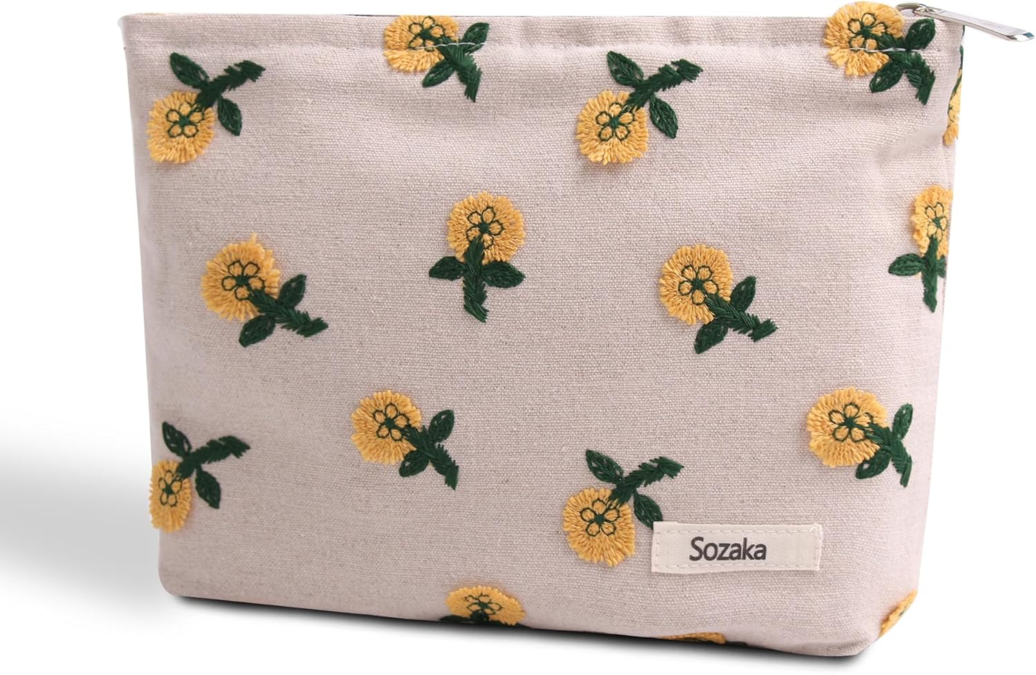 Bolsas de cosméticos florales para mujeres y niñas, bolsas de maquillaje grandes de lona estética, bolsa organizadora de maquillaje, bolsa con