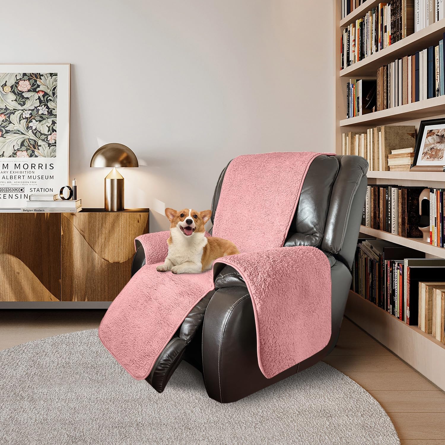 Granbest Funda para silla reclinable ultrasuave y gruesa que se asemeja a la piel de oveja, antideslizante, elegante, lavable, protector para sillas