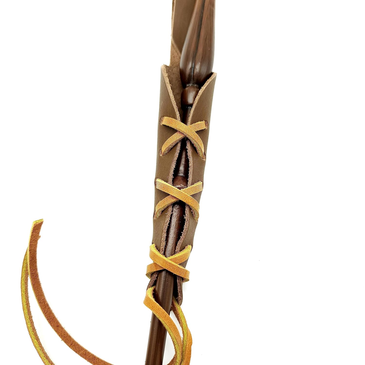 Brown Leather Magic Wand Holster with Brown Lacing and Belt Loop – Handmade in USA! – Bientro LARP for Cosplay