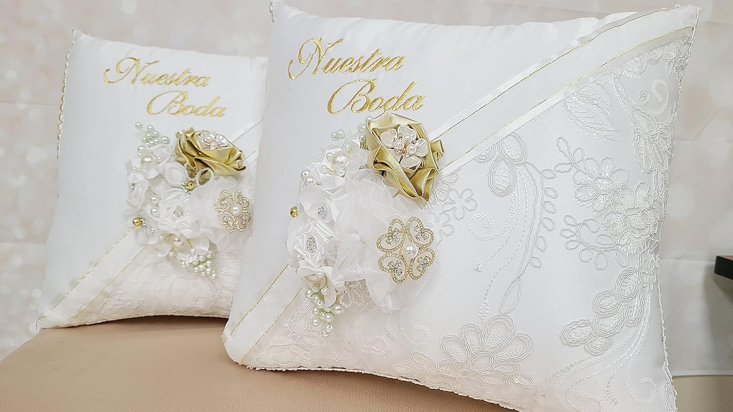 A&C Quinceañeras and More Wedding accessories Pillow set, Wedding Album Wedding Guest book Wedding Pillow Cojines de boda Personalized wedding