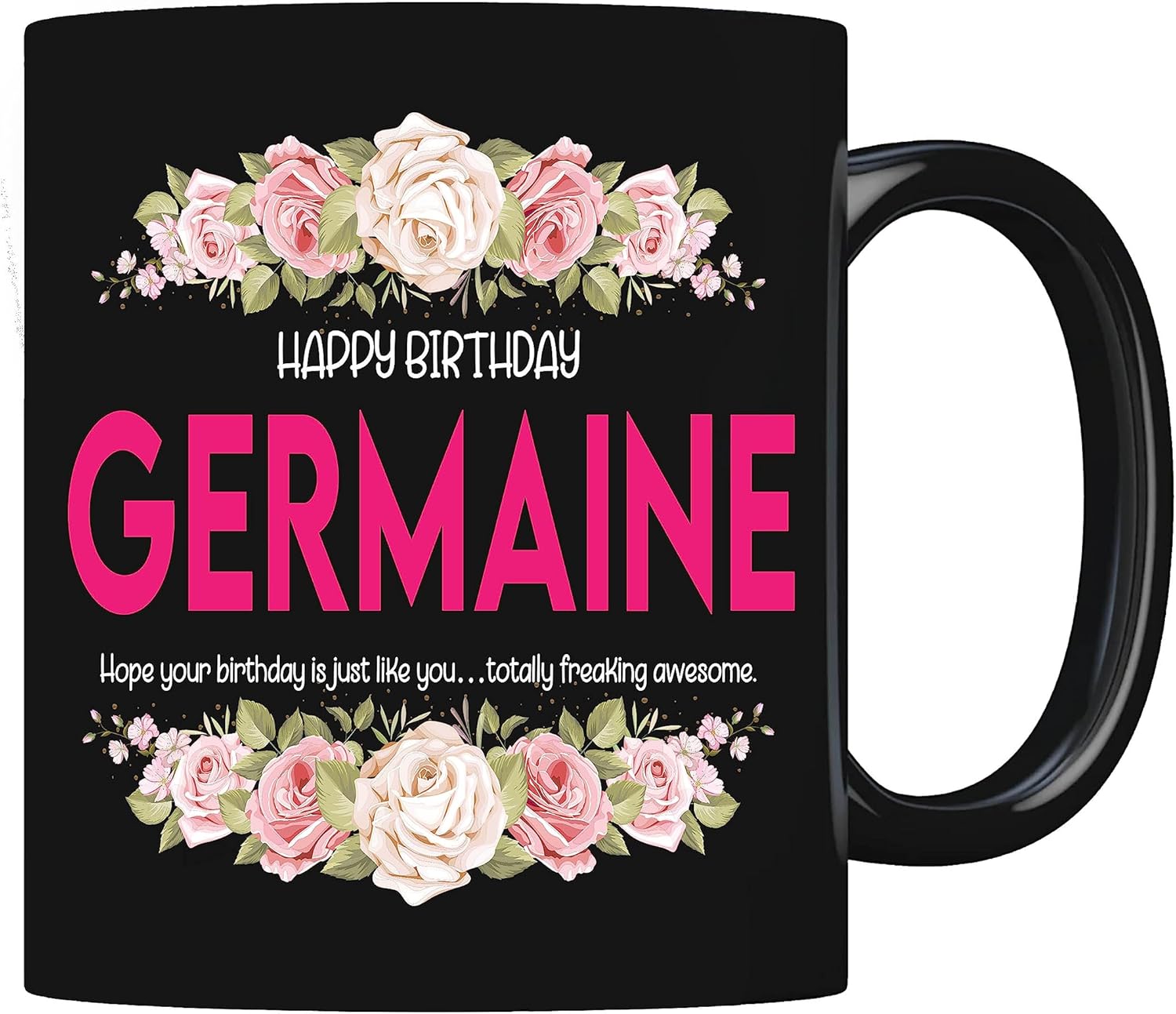 Germaine – Taza de café de cumpleaños, tazas de café con nombre personalizado para mujer, taza de té, ideas de regalo para mamá, hija, esposa,