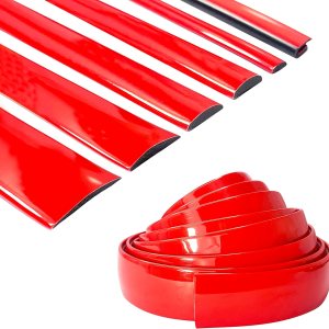 Tira decorativa de 16 pies, color rojo sólido, autoadhesiva, para exterior e interior, moldura universal para salpicadero, ventana, puerta, Tira decorativa de 16 pies, color rojo sólido, autoadhesiva, para exterior e interior, moldura universal para salpicadero, ventana, puerta,