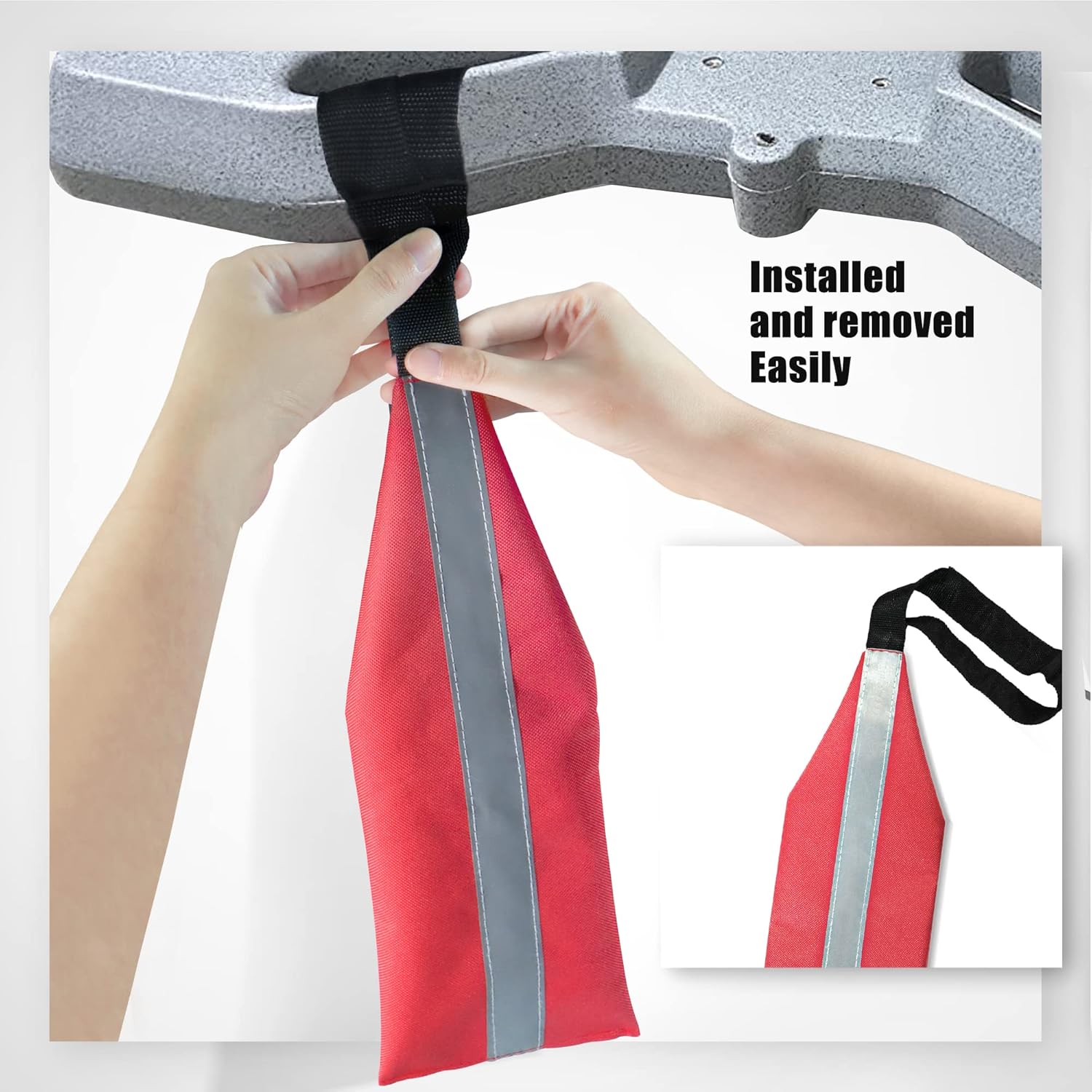 Anley Banderas de viaje rojas de seguridad para kayak con tira reflectante, bandera de advertencia para canoas, barcos, SUP, camiones, remolques,