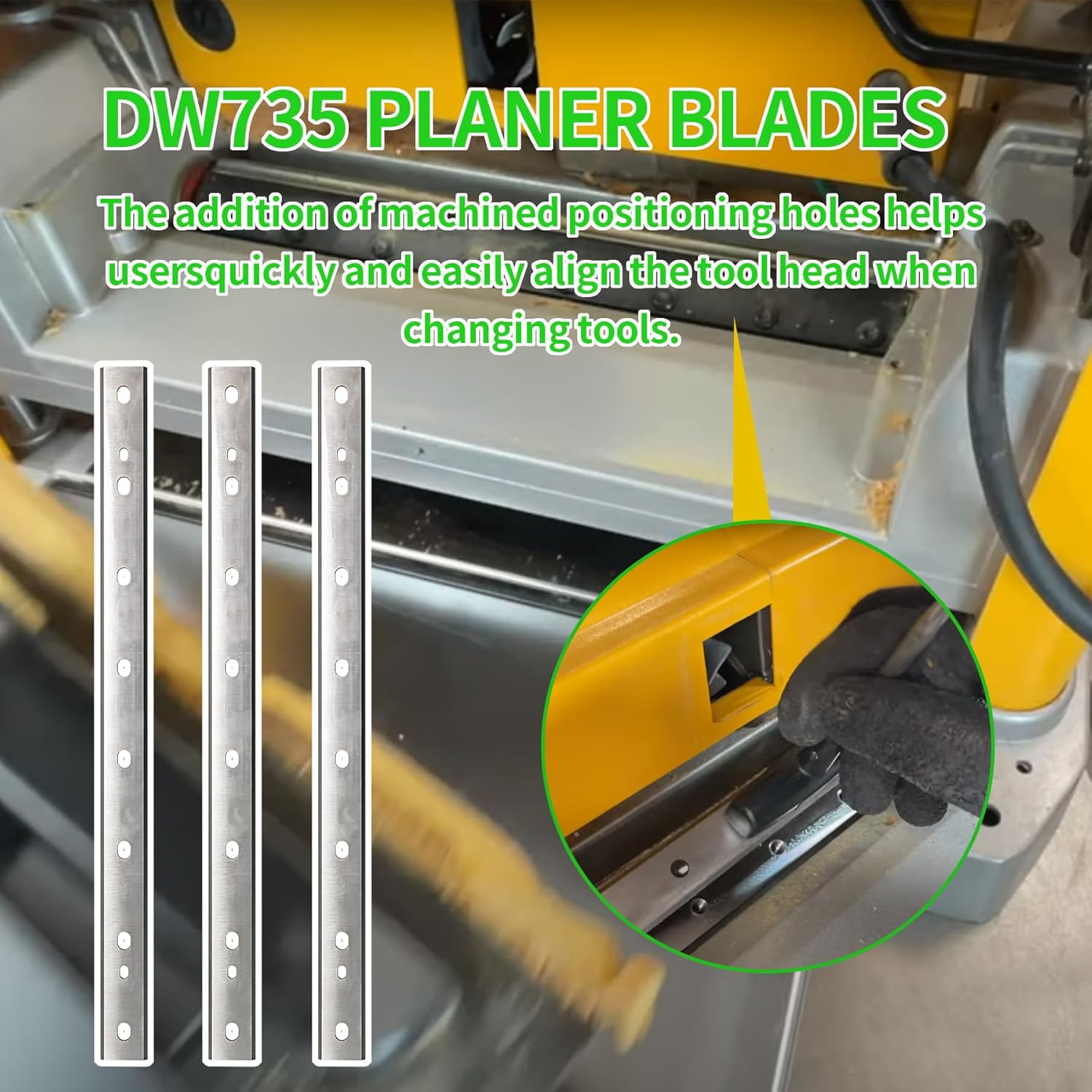 DW735 – Juego de 3 cuchillas de repuesto para DeWalt DW7352 DW735X, acero laminado M2 para herramientas de 13 pulgadas