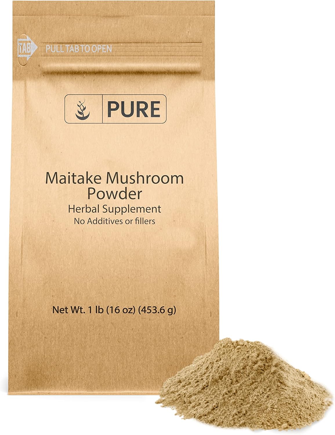 Pure Original Ingredients Maitake – Polvo de hongos (1 libra) de gallina del bosque, sin OMG, verificado en laboratorio.