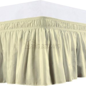 Faldas de cama envolventes con cinturones elásticos ajustables de tres lados de tela, fácil ajuste, resistentes a las arrugas y a la decoloración, Faldas de cama envolventes con cinturones elásticos ajustables de tres lados de tela, fácil ajuste, resistentes a las arrugas y a la decoloración,