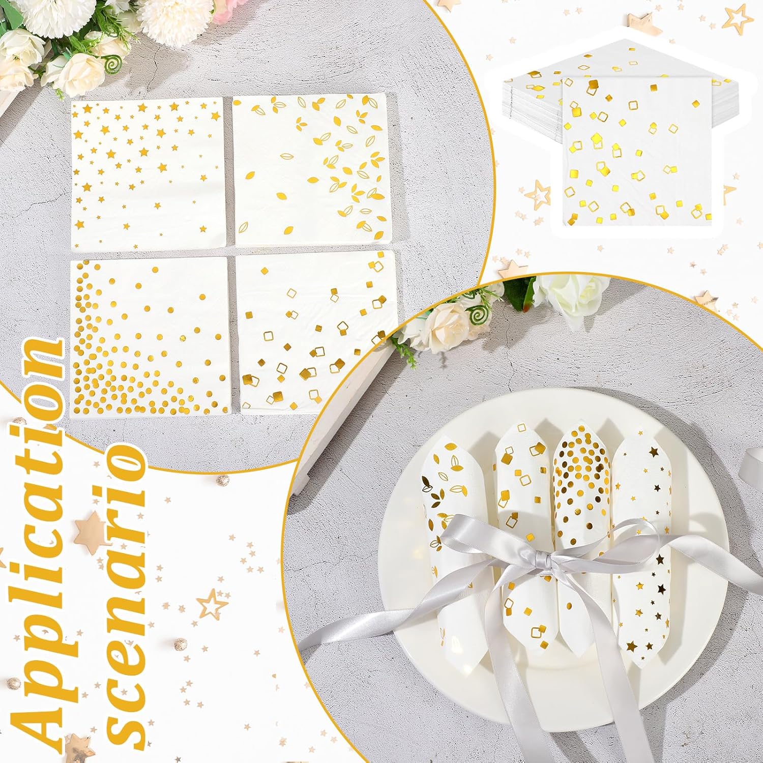 Fulmoon 200 servilletas de cóctel, servilletas de papel desechables, servilletas de fiesta, servilletas de bebidas para bodas, restaurantes, bares,
