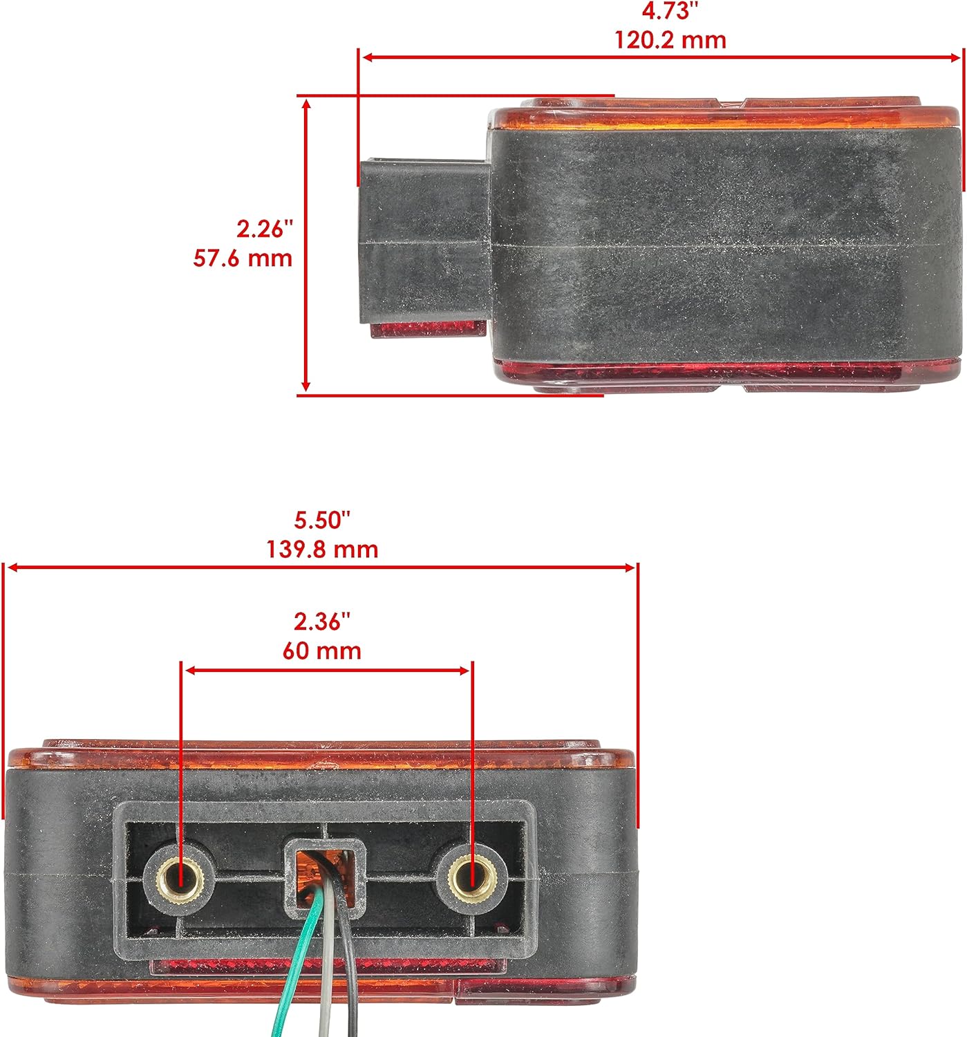 Caltric Luz trasera lateral izquierda compatible con John Deere 2305  2320  2520  2720  3120  3203  3320  3520  3720  4105  4200  4300  4444 32 ES