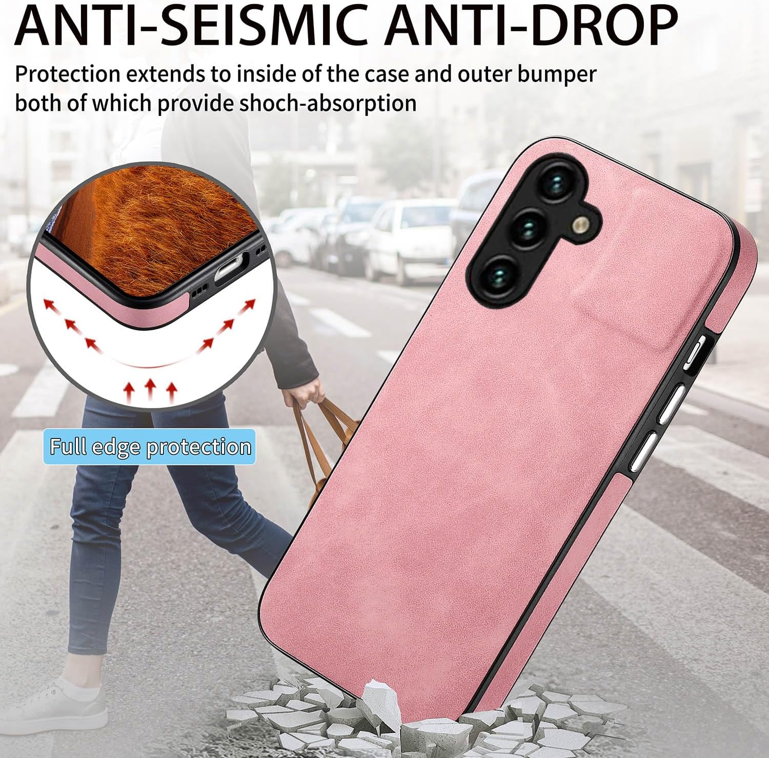 Asuwish Funda de teléfono para Samsung Galaxy A13 5G con protector de pantalla de vidrio templado y funda delgada de cuero suave, accesorios