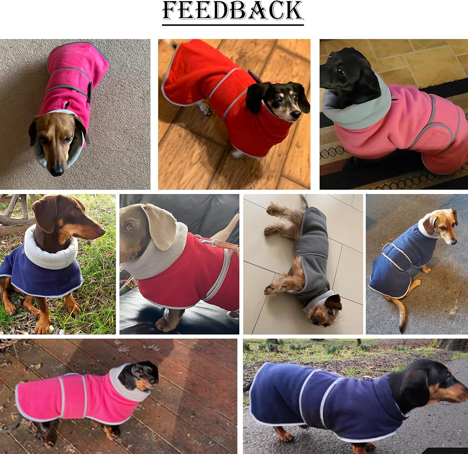 Abrigo de forro polar para perro salchicha en miniatura de invierno con cierre de velcro y ribete reflectante de alta visibilidad, color gris, talla