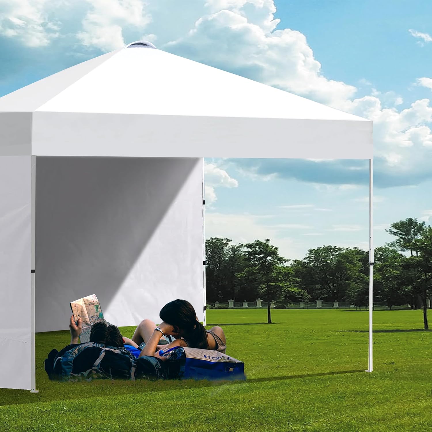EMSCANOPY – Pared solar para marco de toldo de 12 x 12 pulgadas, paquete de 3 solo paredes laterales, (beige)
