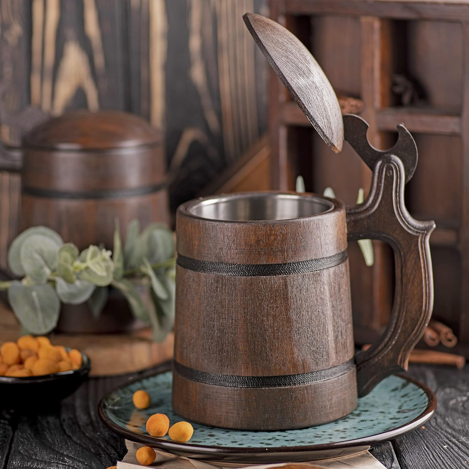 ffxiv – Taza de madera con tapa, regalo para jugadores, jarra de cerveza. Taza de cerveza de madera personalizada. Regalo personalizado para él,