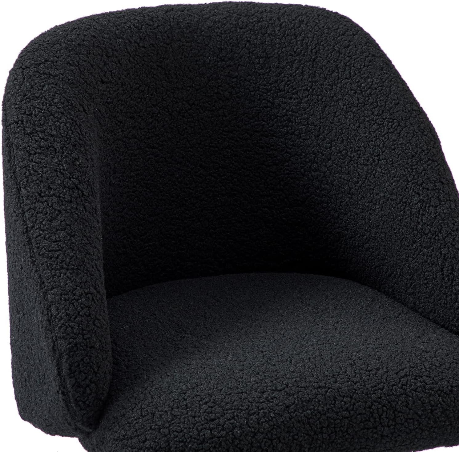 HULALA HOME Silla de oficina sherpa, cómoda silla de escritorio tapizada para oficina en casa, silla de trabajo de altura ajustable, silla de