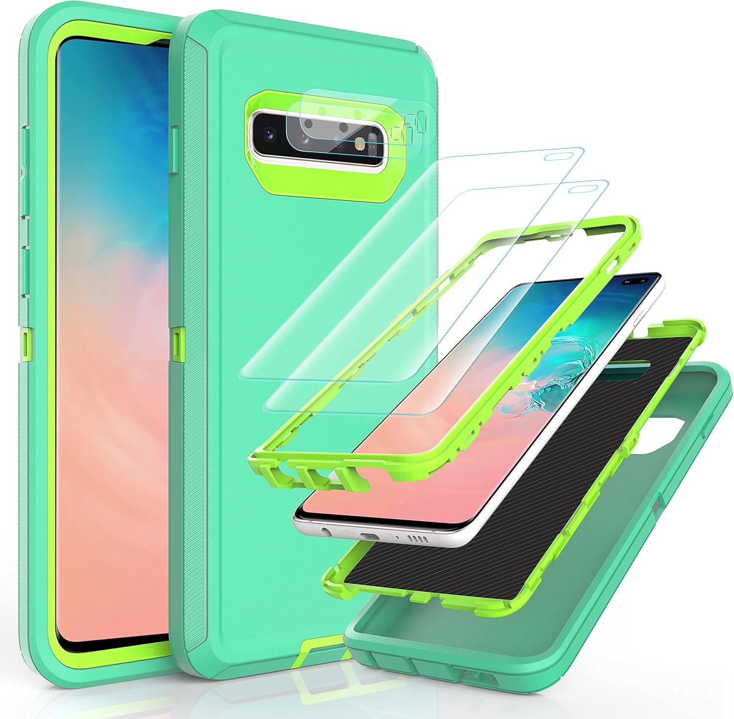 YmhxcY – Funda S10 Plus con película de TPU flexible autorreparable (paquete de 2) y película protectora de pantalla para lente de cámara 2
