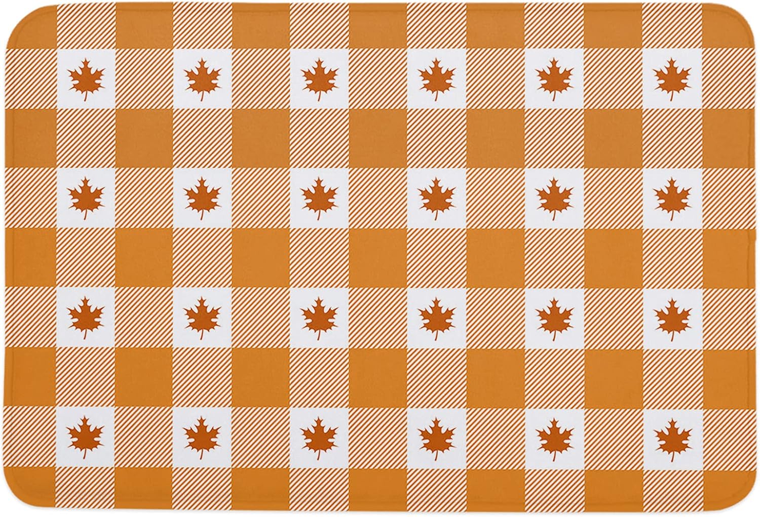 Fall Leaves Sponge Beth Mat, Indoor Bathroom Mat Absorb Water, Non Slip Washable Mud Dirt per Mats Rugs for Entrance, Thanksgiving Day Maple Leaf