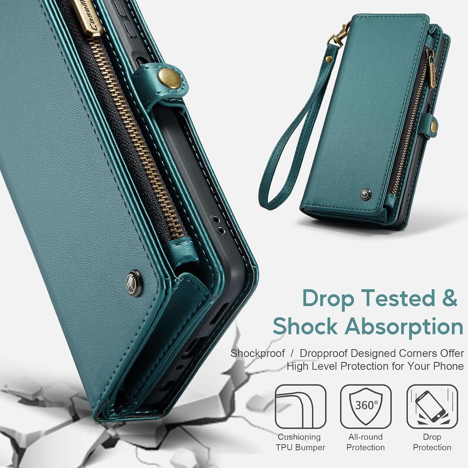 ASAPDOS Funda para Google Pixel 6 Pro 5G, con correa de piel sintética retro con cierre magnético, bloqueo RFID, tarjetero y soporte para hombres y