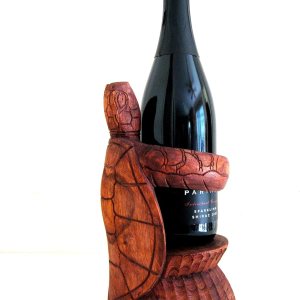 OMA Soporte para botella de vino de tortuga tallada en madera maciza Decoración de tortuga marina OMA Soporte para botella de vino de tortuga tallada en madera maciza Decoración de tortuga marina
