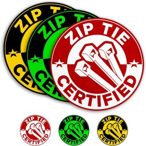 Calcomanías certificadas con lazo de cremallera, divertidas calcomanías de vinilo troquelado de 3 pulgadas para casco, caja de herramientas, laptop, Calcomanías certificadas con lazo de cremallera, divertidas calcomanías de vinilo troquelado de 3 pulgadas para casco, caja de herramientas, laptop,