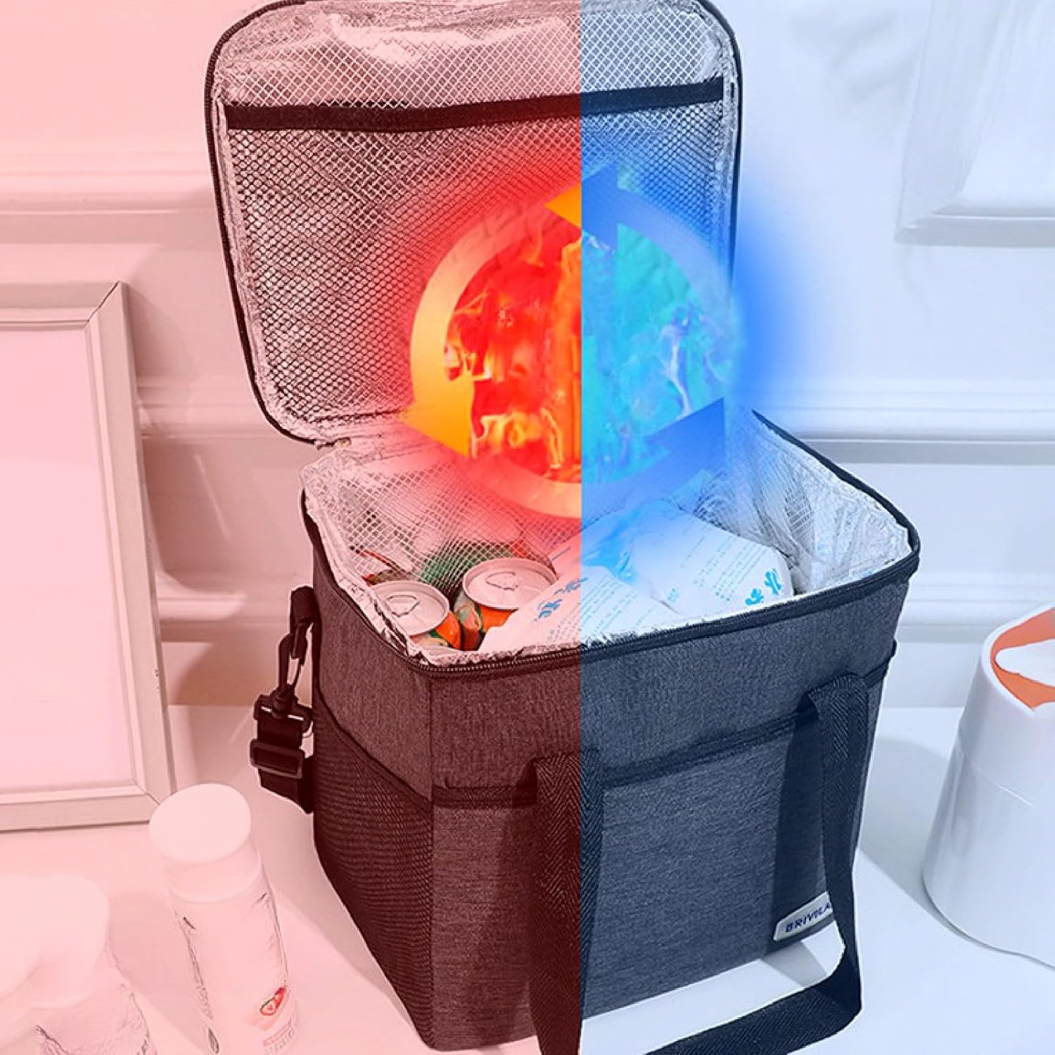 Afwerirc Lonchera reutilizable con aislamiento para mujeres y hombres, bolsas de mano, enfriador de hielo de picnic para adultos, correa de hombro