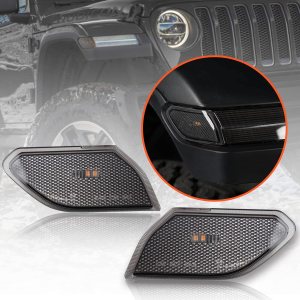 LitMiRaCle LED Side Marker Light for Jeep Wrangler JL & Gladiator JT 2018 2019 2020 2021 2022 2023, Smoke Lens Amber Fender Flares Light Accessories LitMiRaCle LED Side Marker Light for Jeep Wrangler JL & Gladiator JT 2018 2019 2020 2021 2022 2023, Smoke Lens Amber Fender Flares Light Accessories