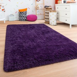 Andecor Alfombra peluda para sala de estar, 5 x 8 pies, color morado, suave, esponjosa, para interiores, para dormitorio, habitación de niñas, Andecor Alfombra peluda para sala de estar, 5 x 8 pies, color morado, suave, esponjosa, para interiores, para dormitorio, habitación de niñas,