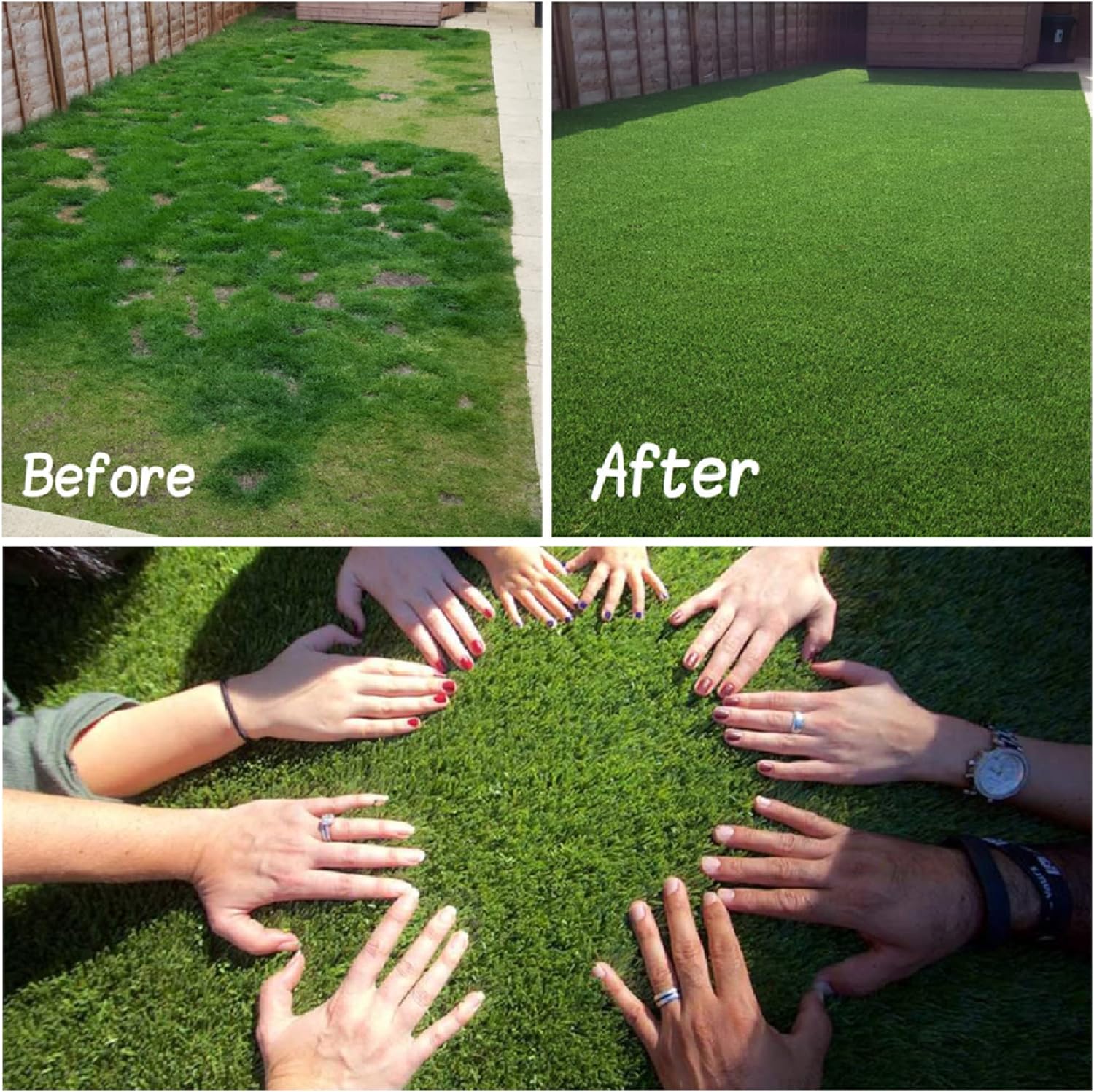 Alfombra de césped artificial, 2 x 5 pies (10 pies ) de altura del pelo de 1.38 pulgadas de altura para interiores y exteriores, sintética,