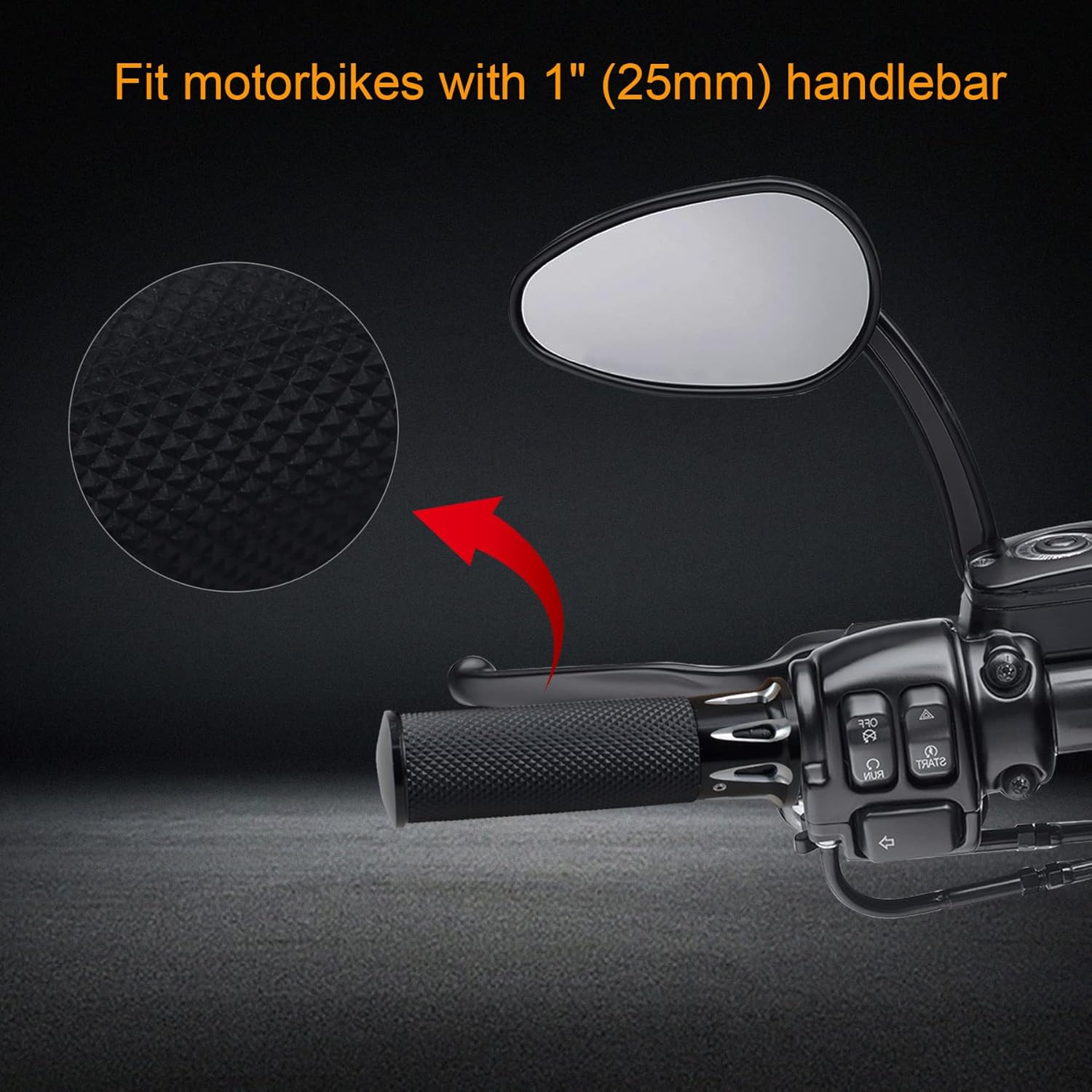 NTHREEAUTO Empuñaduras de manillar de 1 pulgada  0.984 in para motocicleta, agarre universal compatible con Harley Sportster Iron 883 Dyna Road