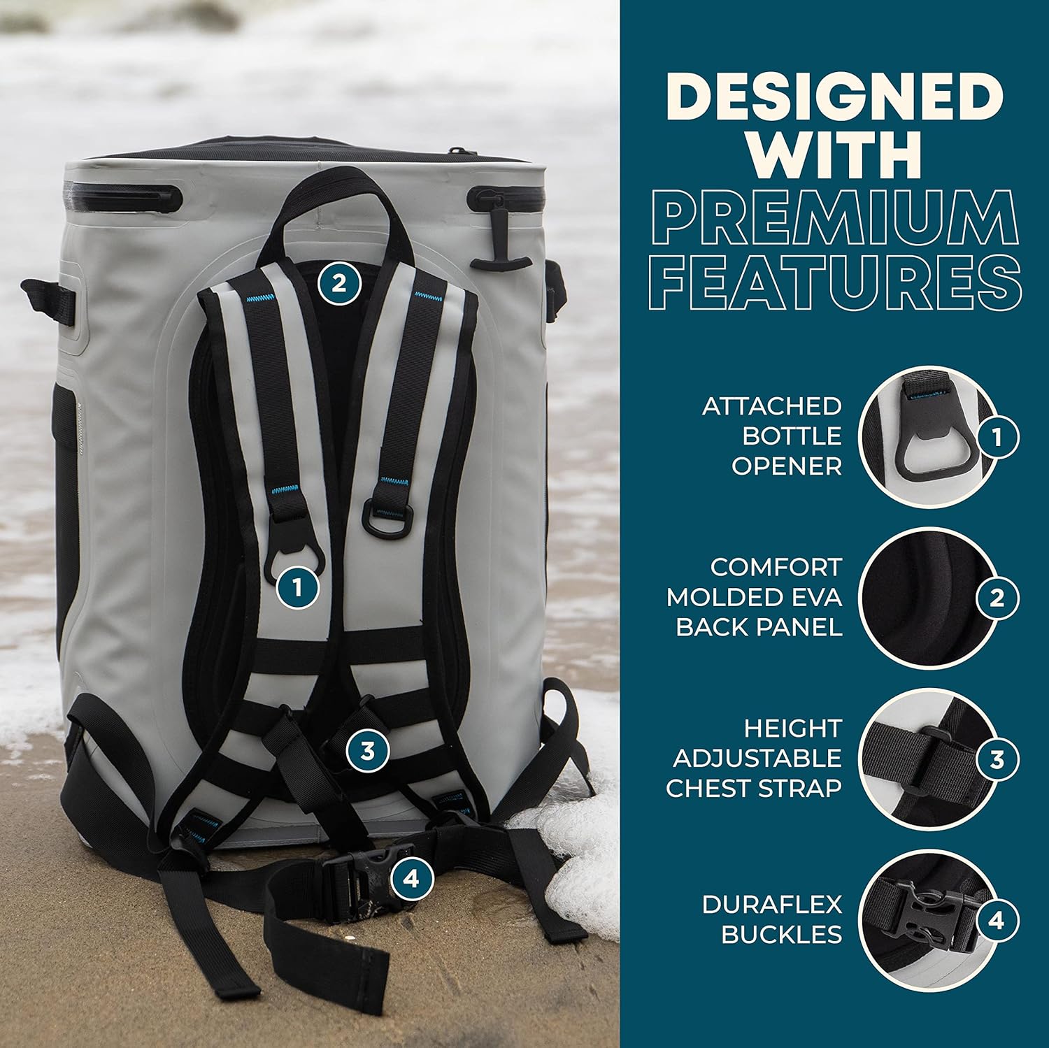 Mochila térmica térmica con capacidad para 24 o 35 latas durante 72 horas, bolsa perfecta para almuerzo o bebida para campamento, senderismo, pesca,