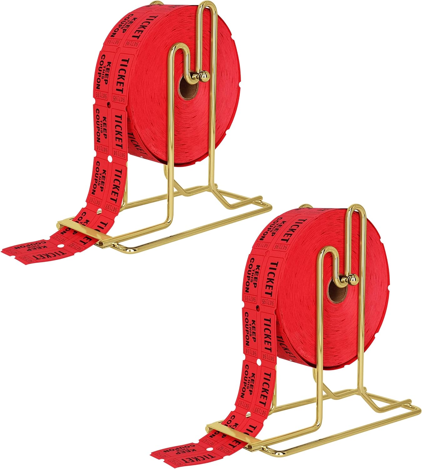 Soporte para boletos para rifa, paquete de 2 unidades, dispensador de boletos de latón, máquina dispensadora manual de boletos para rifas para
