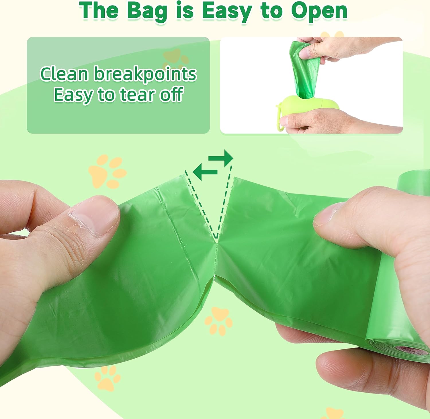 FluffyDream Bolsas de excremento de perro con dispensador, bolsas de basura para mascotas, bolsas para perros, rollos de repuesto garantizados a