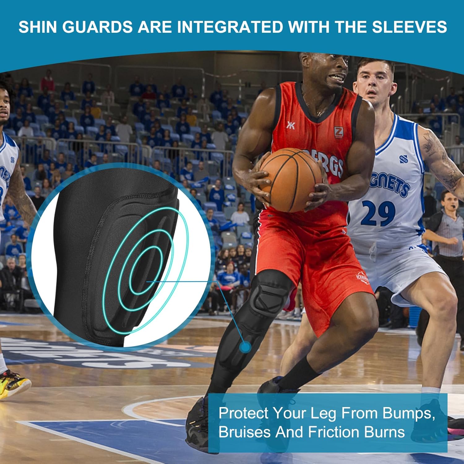 TUOYR Rodilleras protectoras para pantorrillas para adultos y jóvenes, almohadilla de compresión de piernas para fútbol, baloncesto, voleibol,