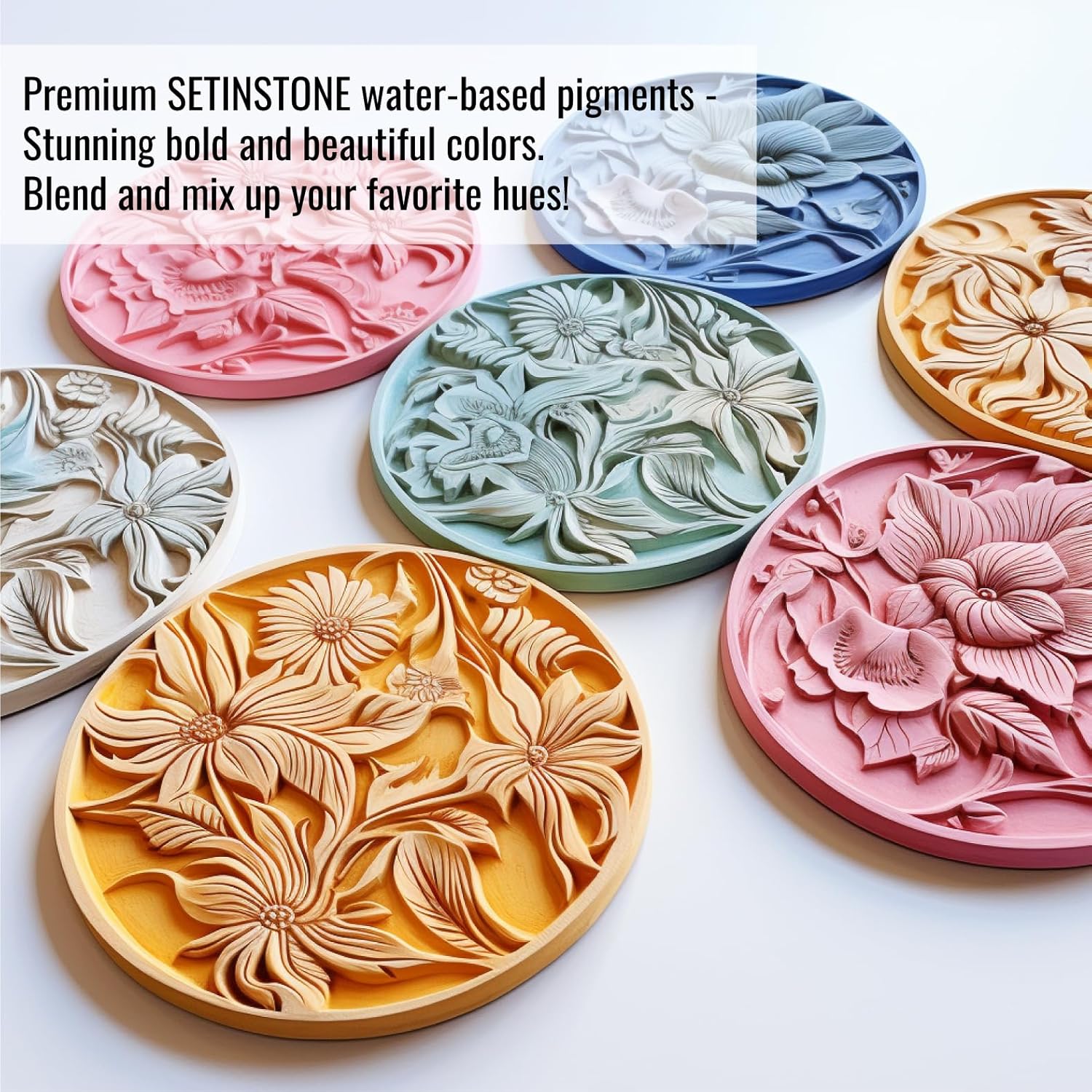 unicone art SETINSTONE Pigmentos de color líquidos de alta calidad a base de agua no tóxicos, ecológicos para moldeo y fundición de yeso, cemento y