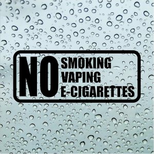 Adhesivo de no fumar y no vapear  No cigarrillos electrónicos (paquete de 2) 7 x 3 pulgadas para automóvil, vehículos, oficina, negocios, hogar, Adhesivo de no fumar y no vapear  No cigarrillos electrónicos (paquete de 2) 7 x 3 pulgadas para automóvil, vehículos, oficina, negocios, hogar,