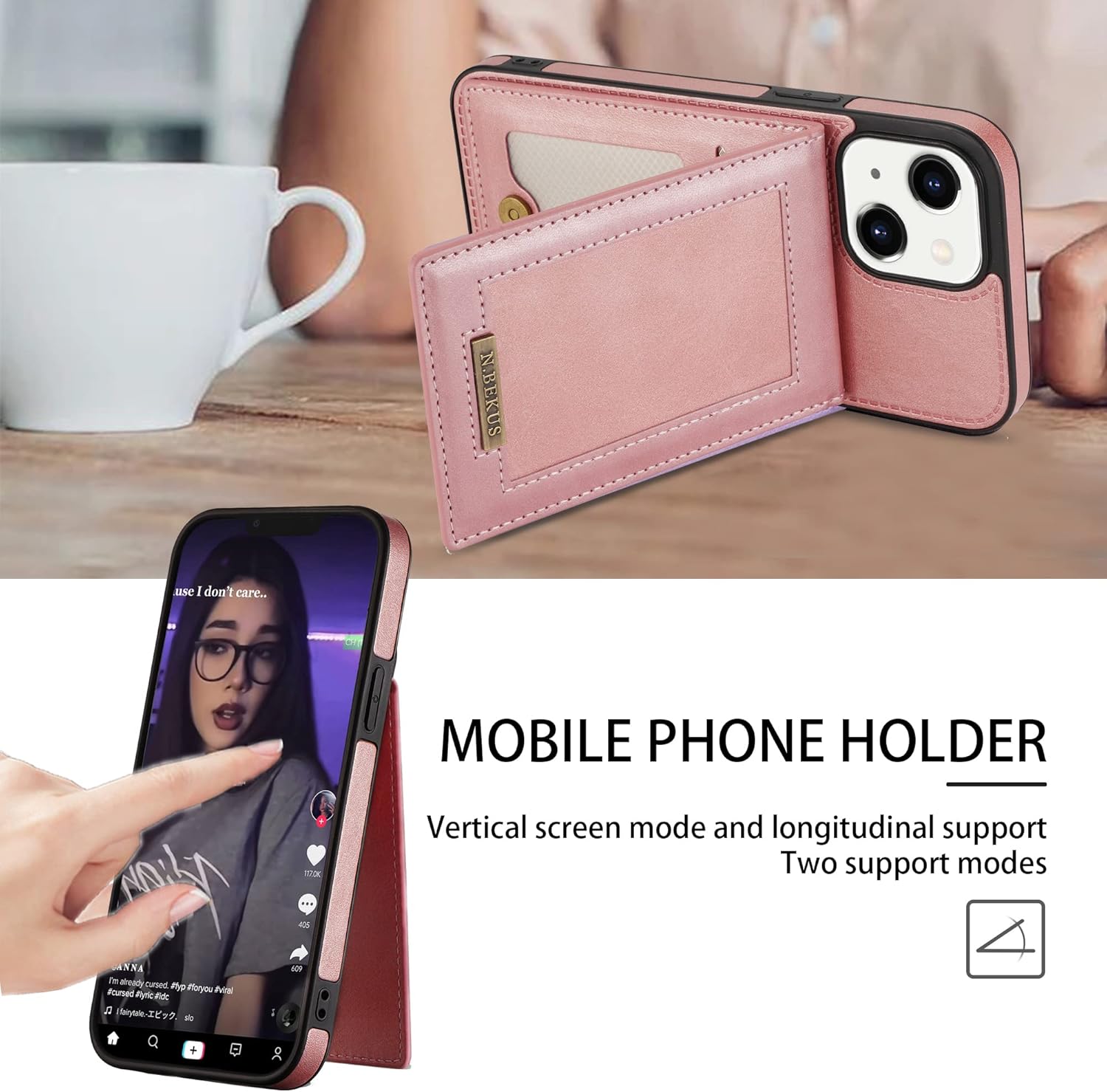 Funda compatible con iPhone 13 Mini de 5.4 pulgadas con soporte de cuero para tarjetas de crédito, cierre magnético, accesorios para celulares,