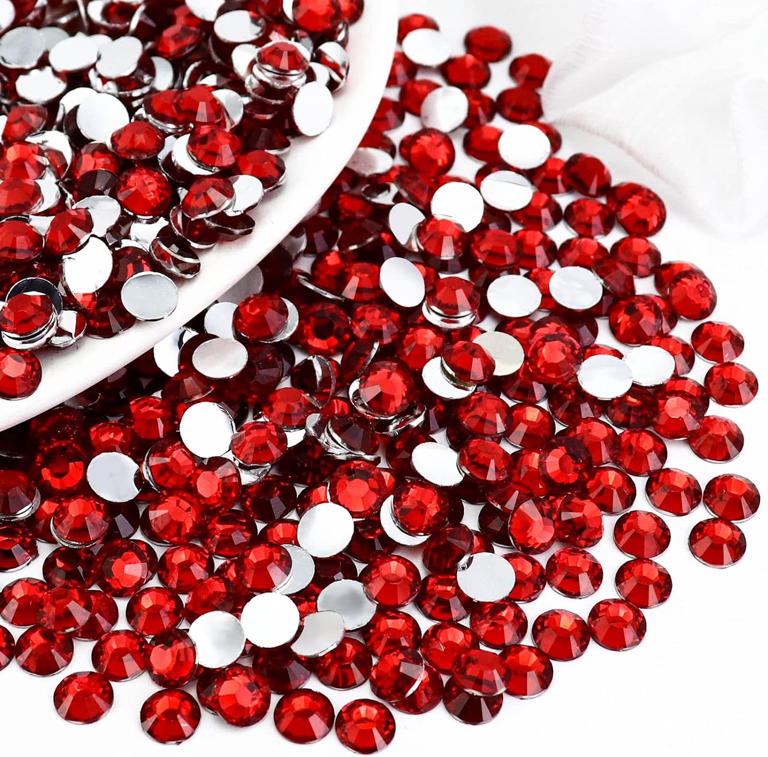 2000 diamantes de imitación de resina plana de 0.197 in, diamantes de imitación de parte trasera plana Siamrojo para uñas, vasos, tazas, botellas,