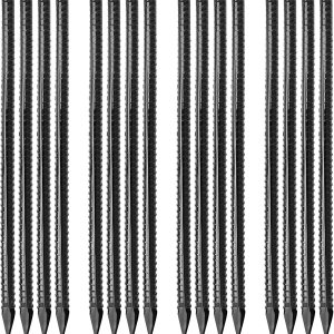 Besitu Estacas de barras de refuerzo de 16 pulgadas (16 piezas) con picos de metal resistentes para plantas de jardín de madera de hormigón, estacas Besitu Estacas de barras de refuerzo de 16 pulgadas (16 piezas) con picos de metal resistentes para plantas de jardín de madera de hormigón, estacas