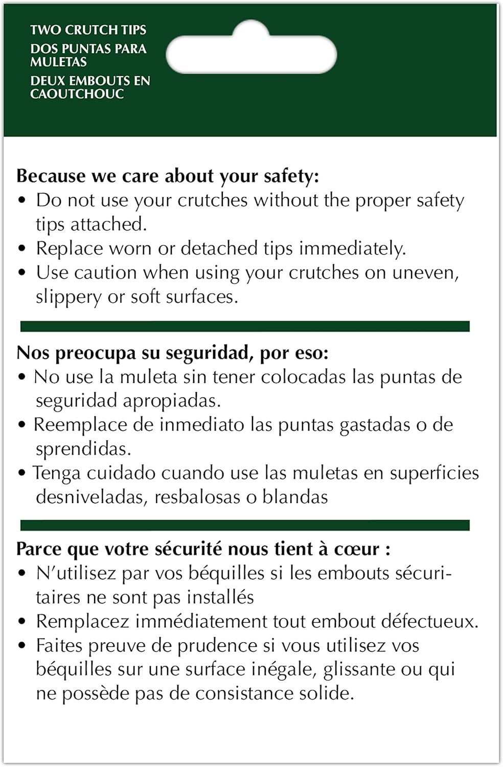 Repuesto de punta de muleta, 1 par
