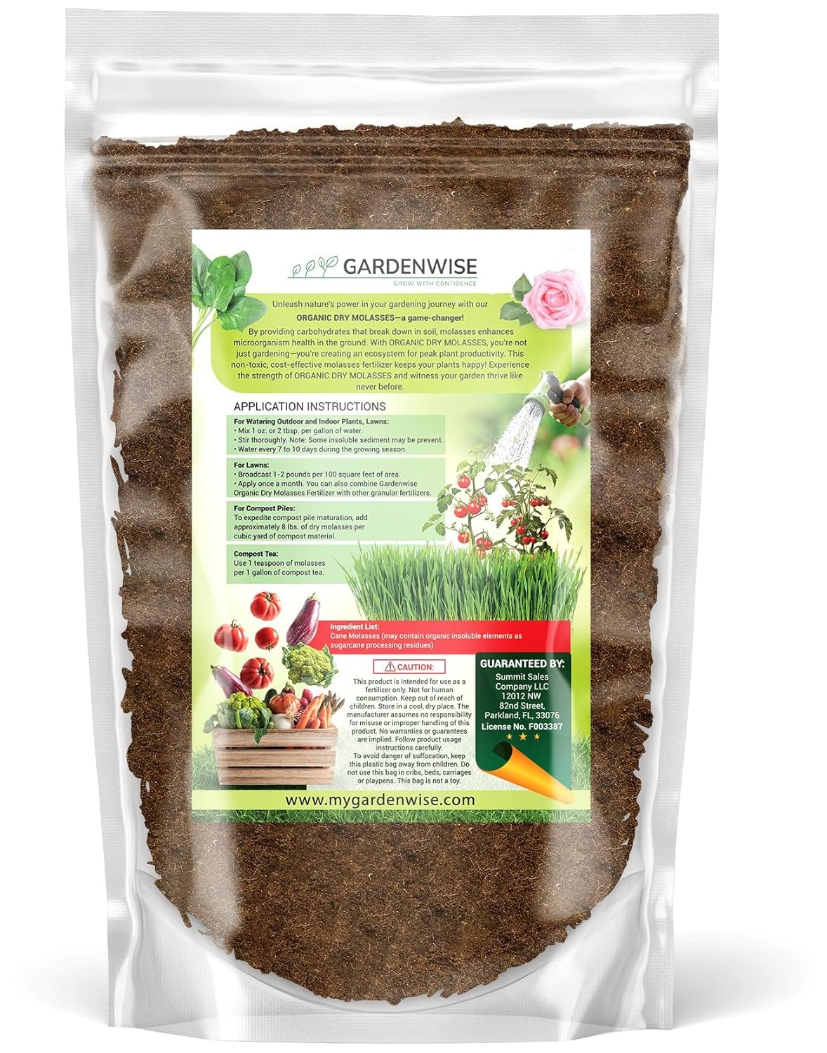 GARDENWISE Melaza seca – Bioestimulante orgánico vegetal para una zona radicular mejorada, vitalidad vegetal y salud próspera del suelo, ideal para