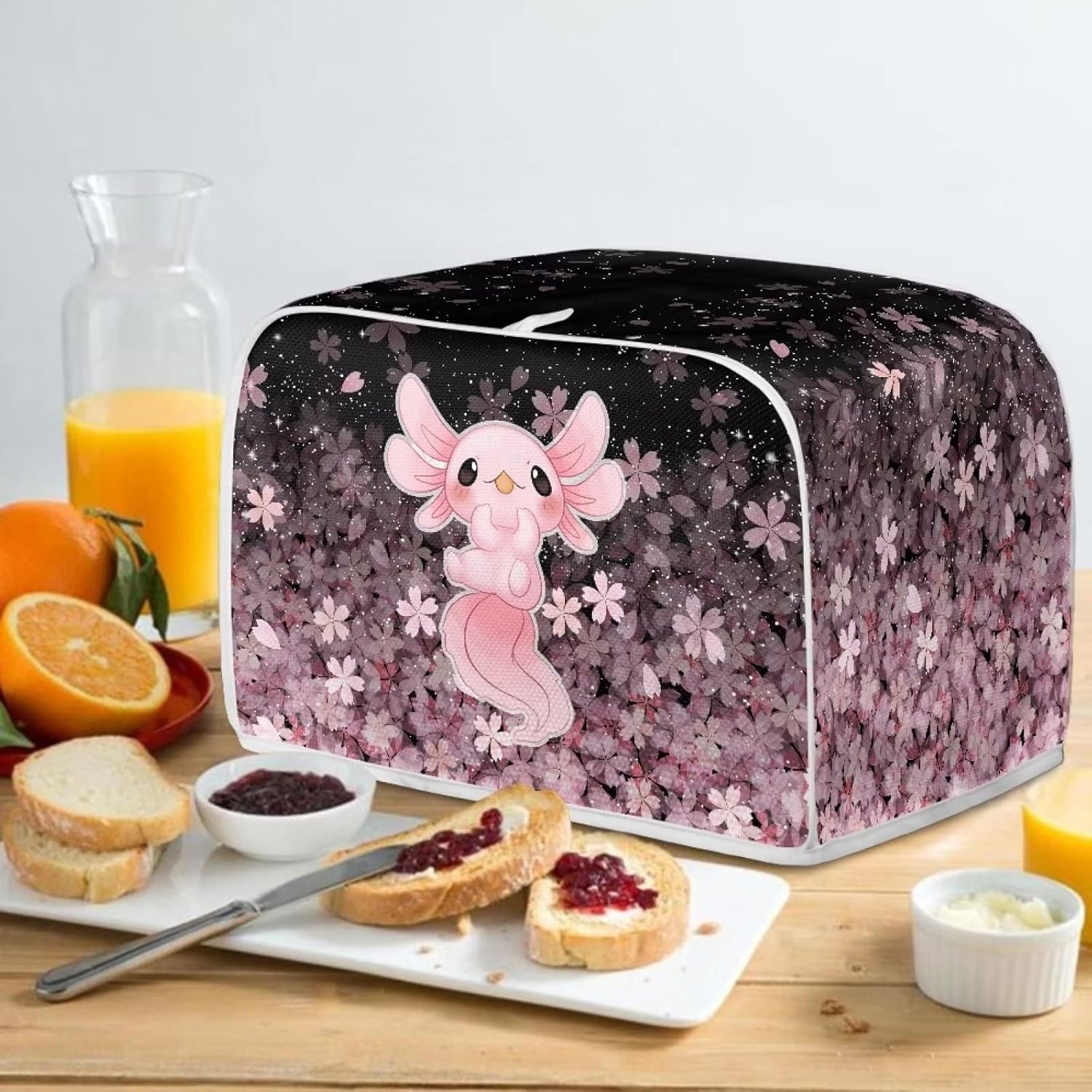 ZFRXIGN Cubierta para tostadora de ajolote de flores, cubierta para electrodomésticos pequeños, cubierta para tostadora, decoración de cocina, bolsa