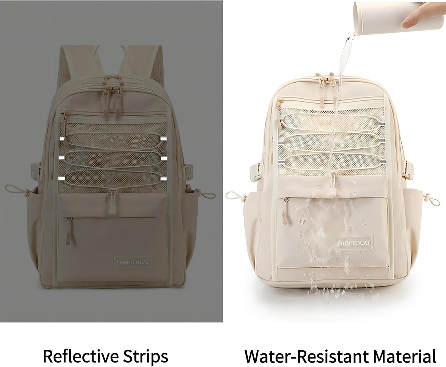 Mochila para escuela, universidad, adolescentes, estudiantes, bolsa de viaje estética con compartimento para laptop, mochila escolar casual, Blanco,