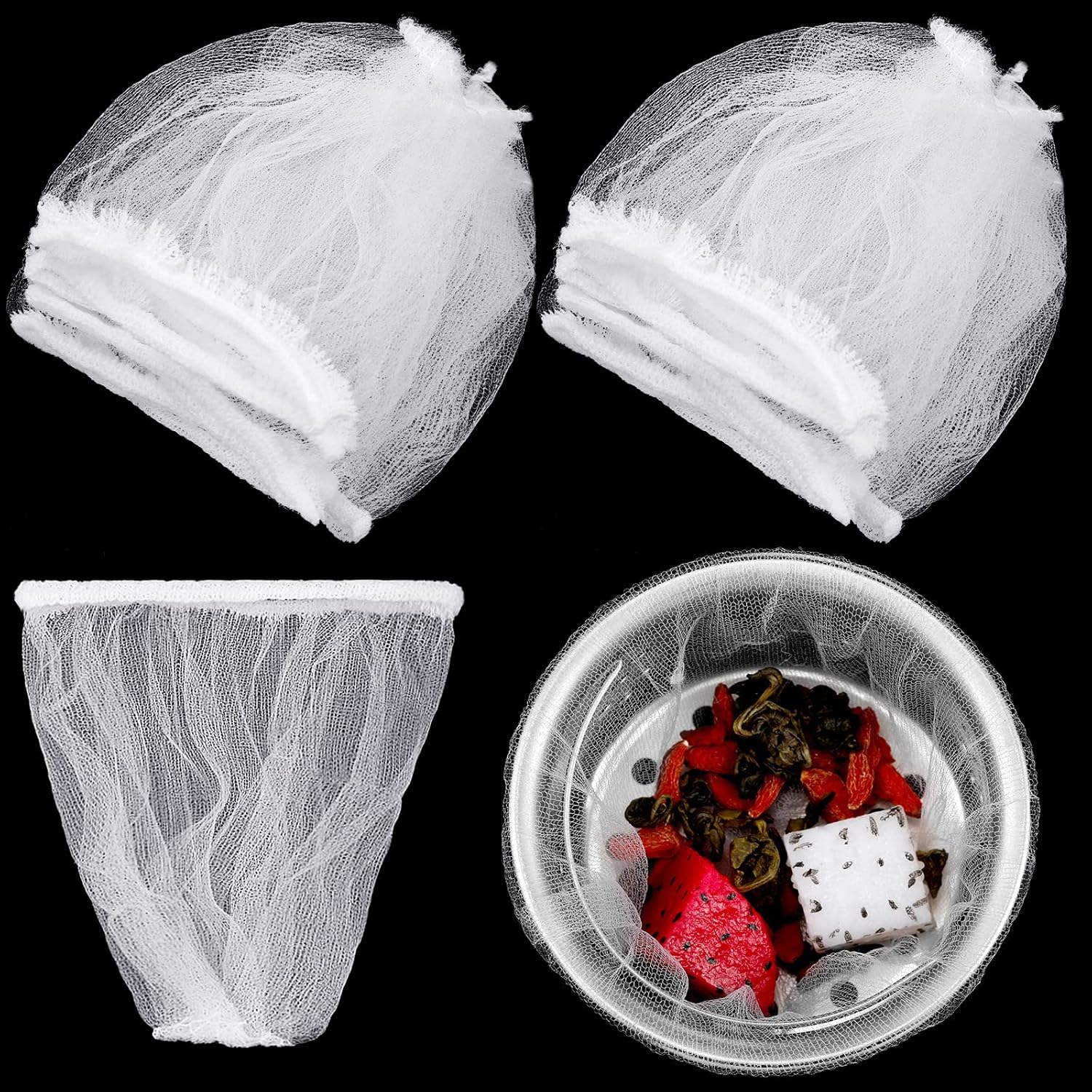 500 bolsas desechables de malla para colador de fregadero de cocina, filtro de malla antiobstrucción, elástico para fregadero de cocina, bolsa de