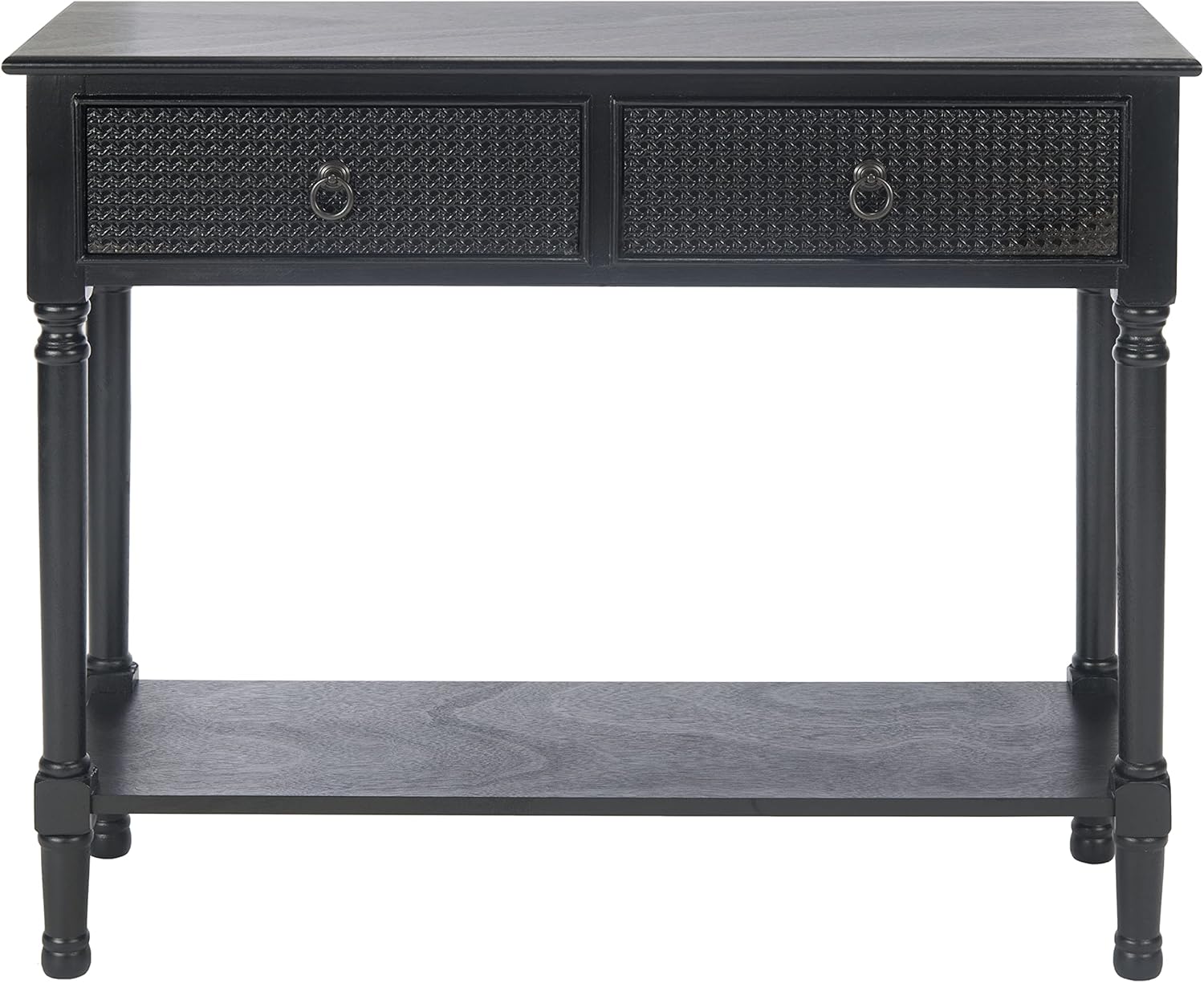 Safavieh Home Collection Haines – Mesa consola con 2 cajones y estante inferior negro