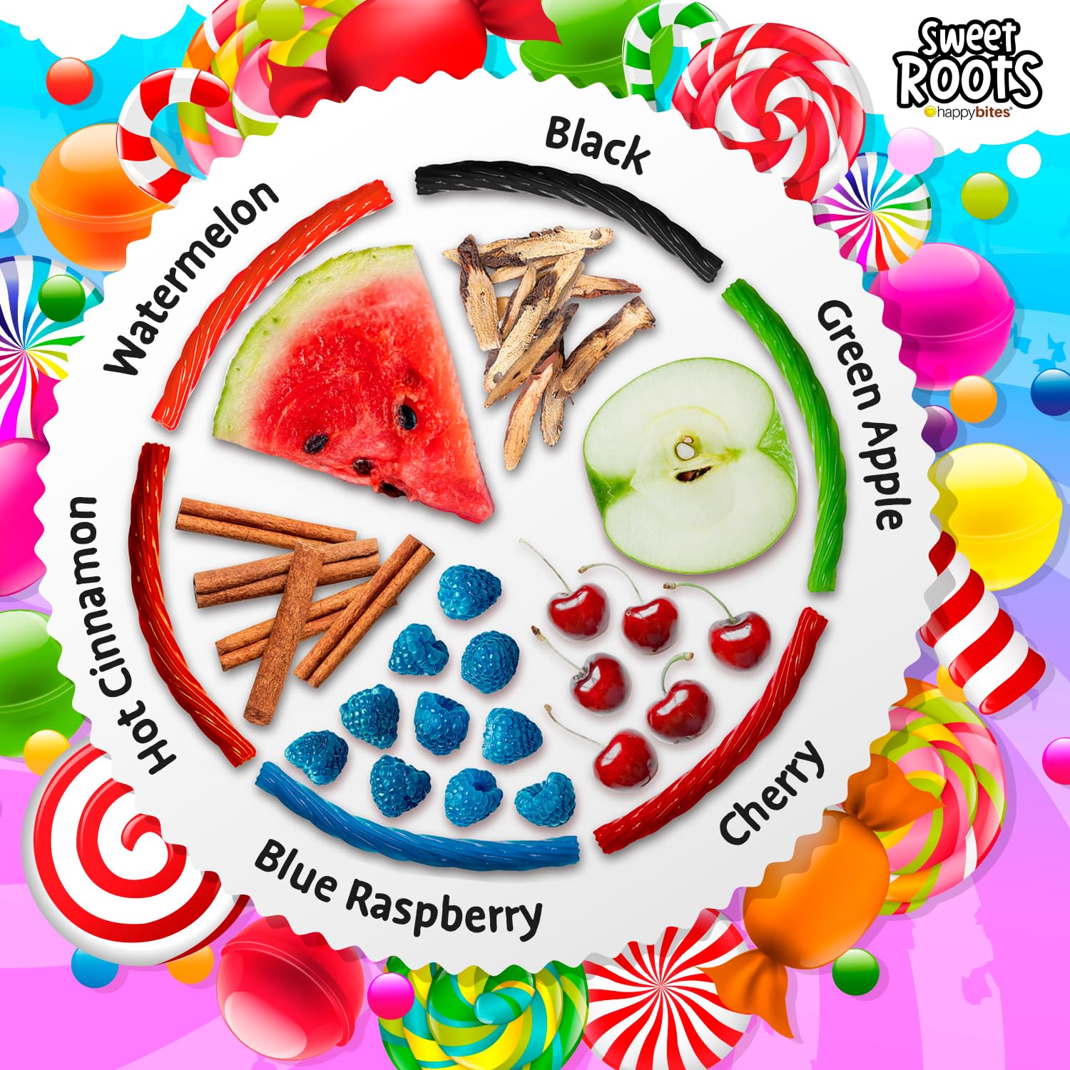 Sweet Roots by Happy Bites Black Regaliz Twists (16 onzas) – Tamaño JUMBO – Certificado Kosher – Vegano – Gourmet – Bajo en grasa