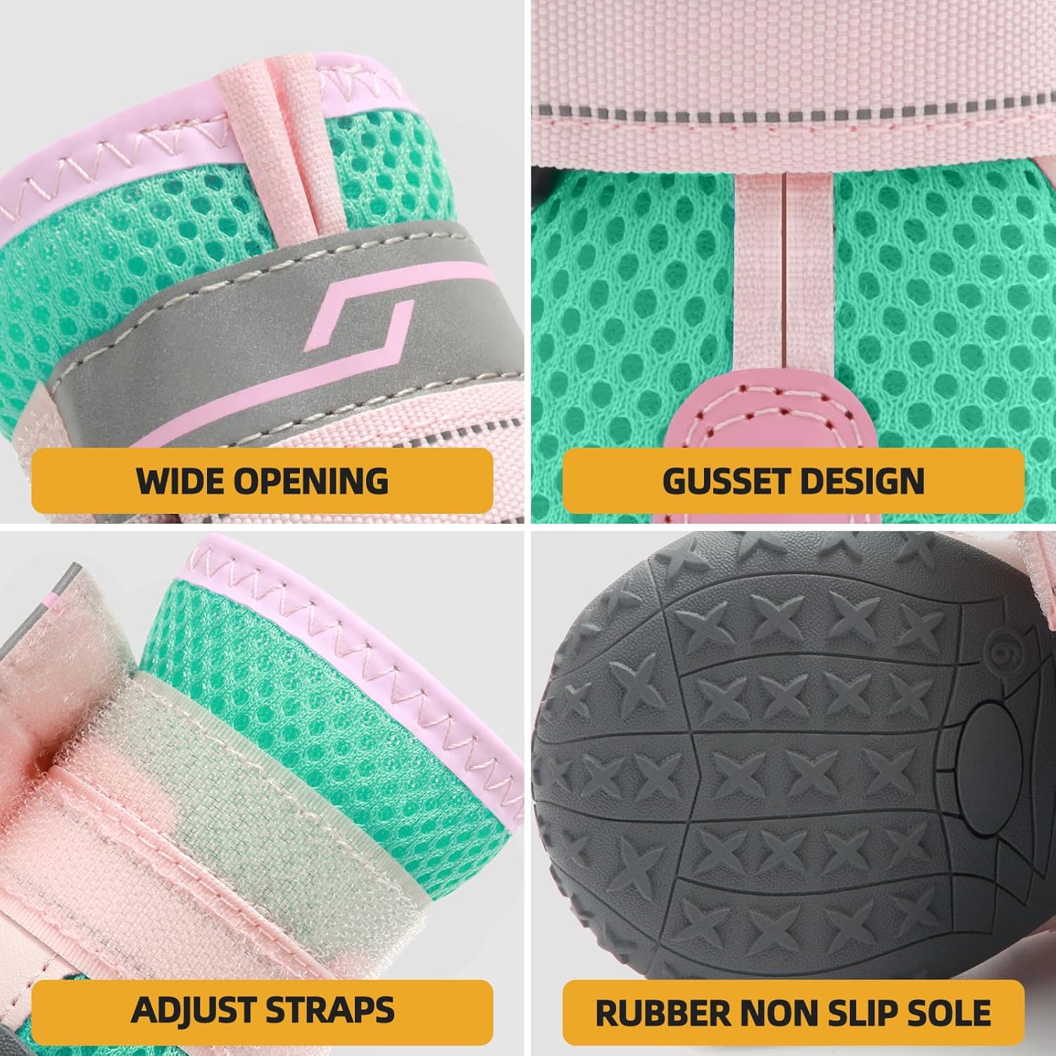 Zapatos para perros grandes botas transpirables para perros medianos, protectores de patas para pavimento caliente de verano, nieve de invierno,