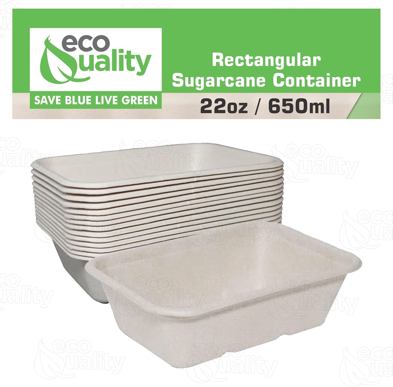 Cuencos desechables de 22 onzas  Cuencos rectangulares compostables de fibra de caña de azúcar, biodegradables, ecológicos, oblongos, para llevar,