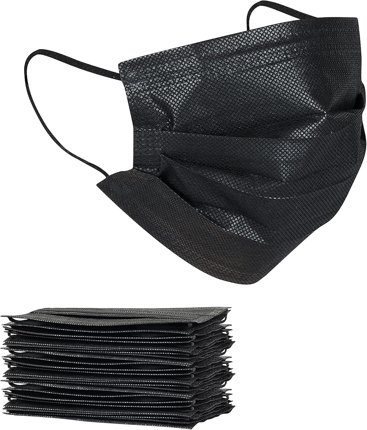 akgk 200 máscaras faciales desechables, máscara negra, mascarillas desechables de 3 capas