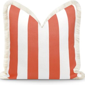 Hofdeco Premium Funda de almohada otoñal para patio interior y exterior, 20 x 20 pulgadas, repelente al agua para patio trasero, sofá, flecos de Hofdeco Premium Funda de almohada otoñal para patio interior y exterior, 20 x 20 pulgadas, repelente al agua para patio trasero, sofá, flecos de