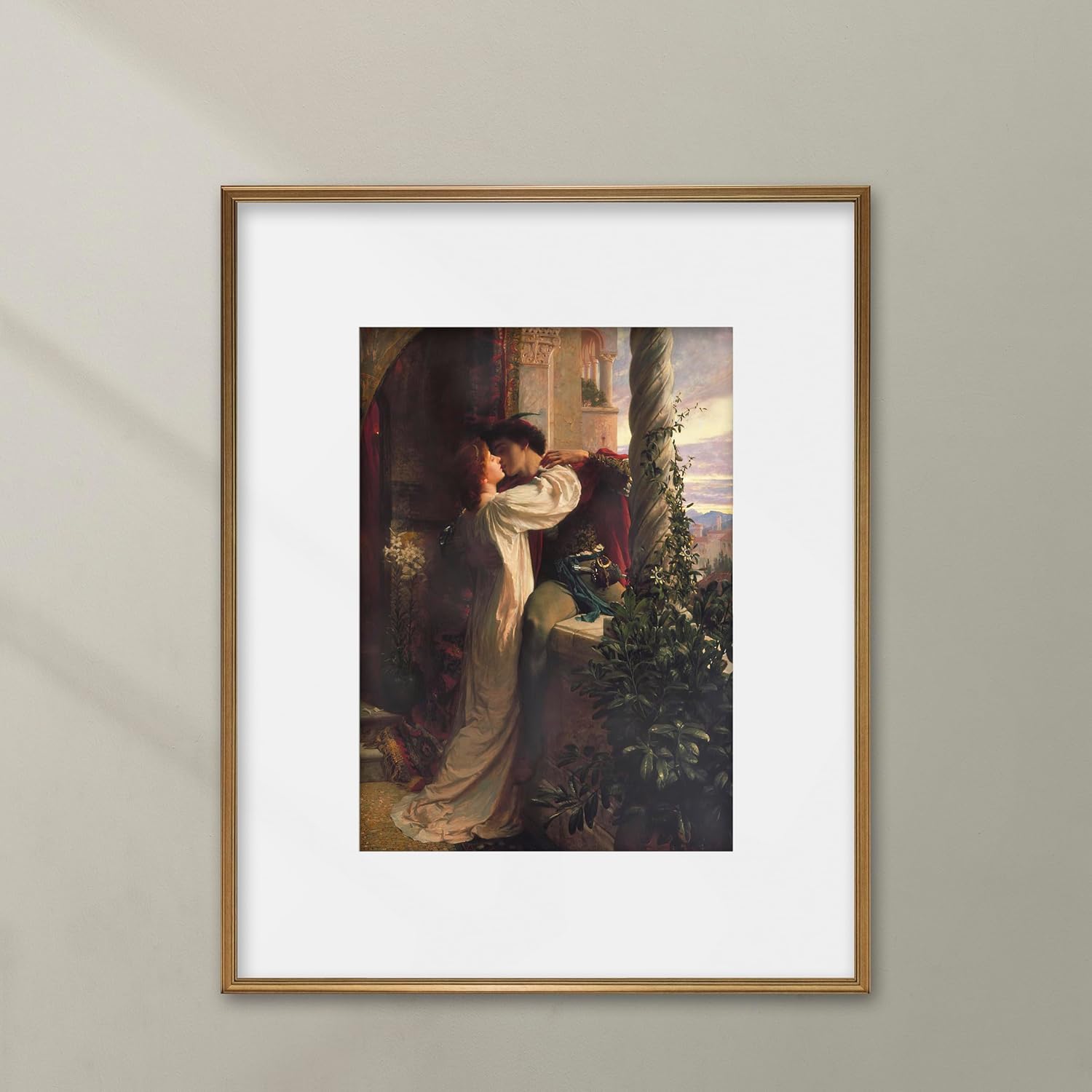 CLOUD NINE PRINTS Arte de Romeo y Julieta, impresión vintage de Shakespeare – Arte de pared de castillo medieval, decoración de paisaje italiano,