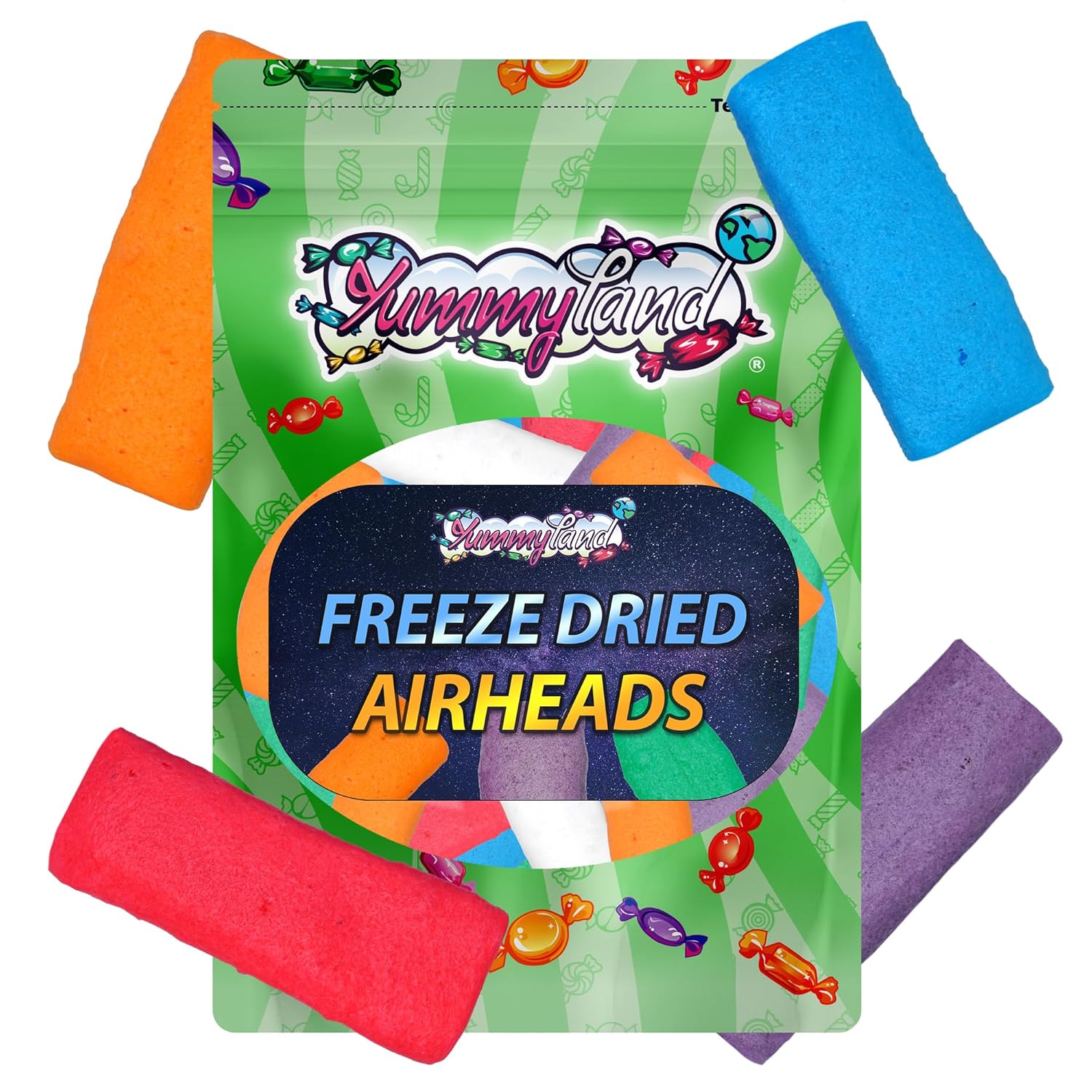 YUMMYLAND Cabezales de aire liofilizado  6 onzas, cabezas de aire crujientes liofilizadas de primera calidad, sabores de frutas originales, dulces