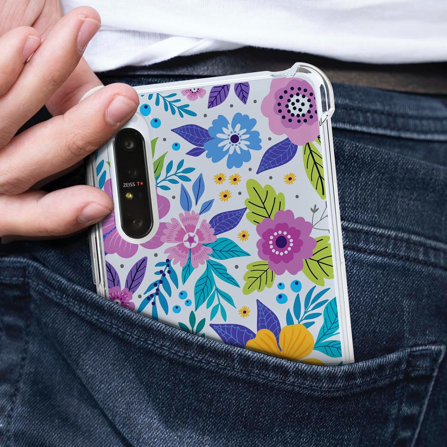 Funda para Moto G Pure CaseG Power 2022, funda de TPU transparente para mujeres y niñas, funda de teléfono para mujeres y niñas, flor suave y